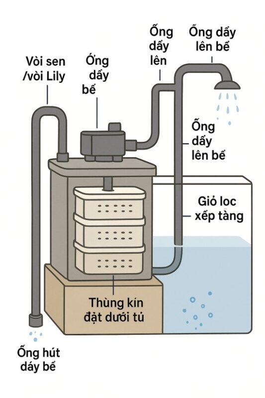 sơ đồ hệ thống Máy Lọc Thùng